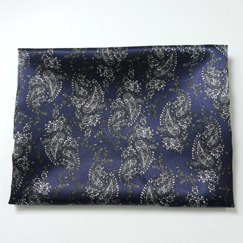 1 Meter x 1,48 Meter Retro-Paisley-Muster, weicher, seidiger Satinstoff, bedrucktes Charmeuse-Material für Futterschal – Detail 19