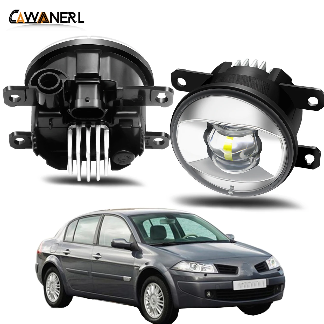 

Fog Light Assembly For Renault Megane II III 2002-2015 Car Left + Driver LED Lens Fog Lamp Daytime Running Light 30W 8000LM 12V