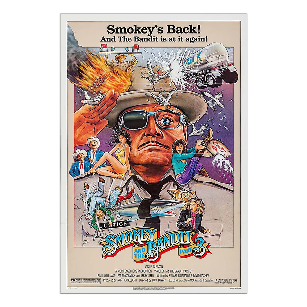 WM3201 Smokey and the Bandit Part 3 Classic Movie HD Silk Fabric Poster Art Decor Indoor Painting Gift