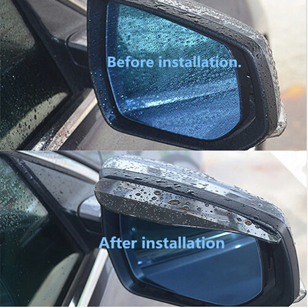 1Pair Car Back Mirror Eyebrow Rain Cover For Hyundai Tucson I30 Solaris Creta Kia Rio 3 4 Ceed Cerato Picanto Sportage 2018 2019