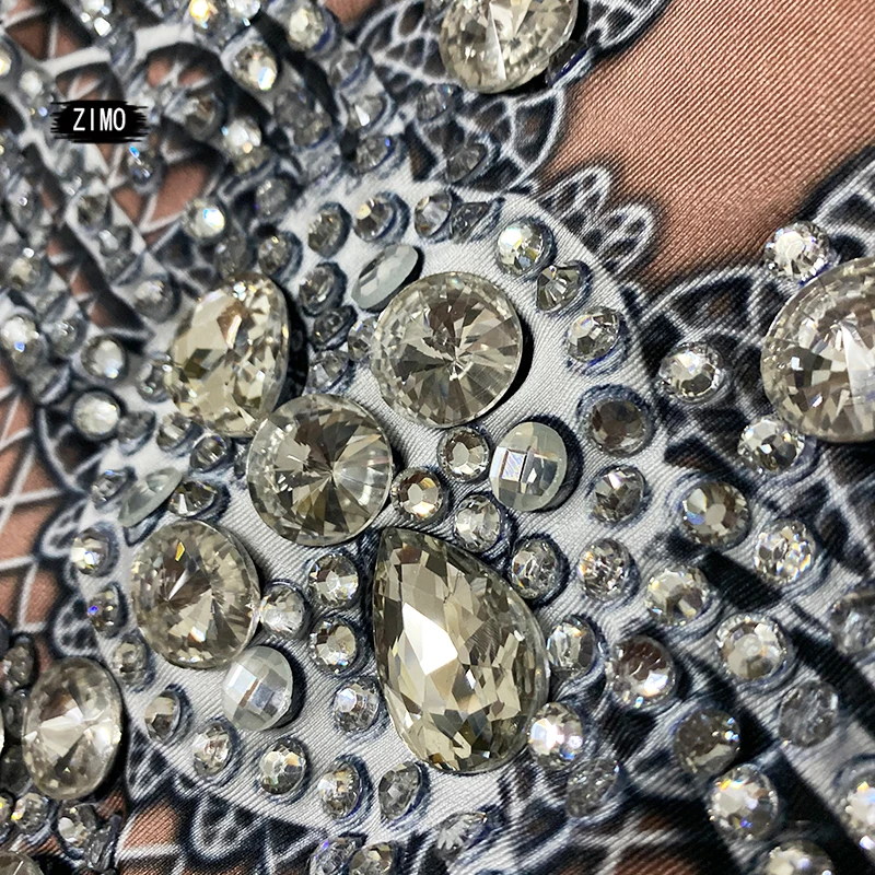 Elegancka brokatowa sukienka z kryształkami pióro seksowna wieczorowa impreza celebrytów urodziny sukienki z długim rękawem kostiumy sceniczne dla piosenkarzy