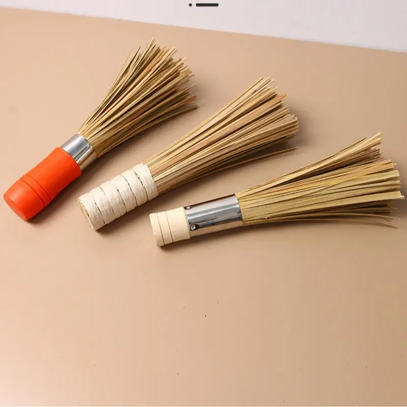 Bamboo Brush Long-Handled Wooden Handle Bamboo Green Wash Decontamination Pot Brush Kitchen Cleaning Gadgets Supplies