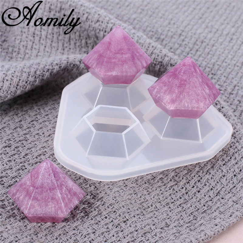 Aomily Silicone Resin Epoxy Mold Diamond Decoration Pendant Making Accessories Molds Cake Molds Crystal Diamond Molds Baking