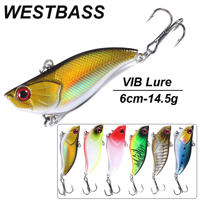 

WESTBASS 1PX Noisy VIB Lure 6cm-14.5g Lipless Vibration Wobbler Sinking Fishing Bait Trolling Vivid Swimbait Hard Isca Pesca