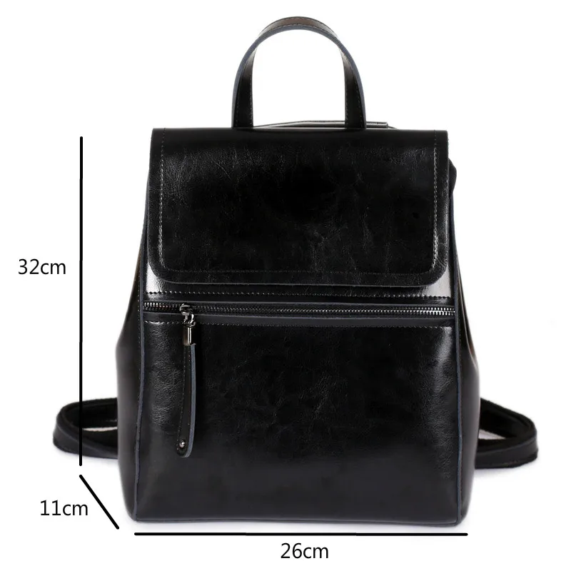 Imagem -06 - Johnature-mochila de Couro Genuíno Feminino Bolsa de Escola Monocromática de Couro Cera de Óleo Bolsa de Lazer Moda Nova 2024