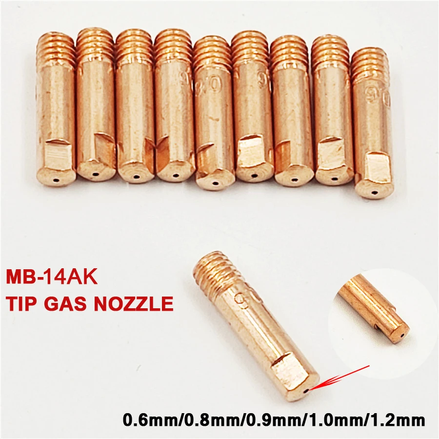 14Pc MIG-14AK Welding Torch 0.6mm/0.8mm/0.9mm/1.0mm/1.2mm Consumables Torch Gas Nozzle Tip Holder For 14AK MIG MAG Welding Torch