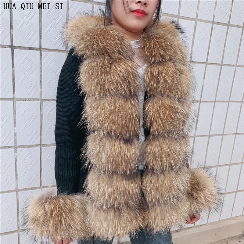 Women Knitted Cardigans Sweater Add Natural fox fur Lady Knitwears Knitted Crop Cardigan Real fox fur coat Raccoon fur collar