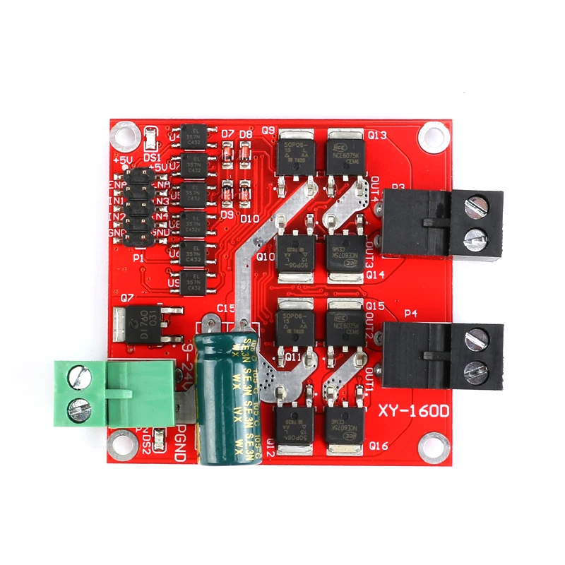 160W 7A 12V 24V Dual Channel DC Motor Driver Module H-bridge L298 Logic Control Signal Optocoupler PWM Drive Reversing Braking