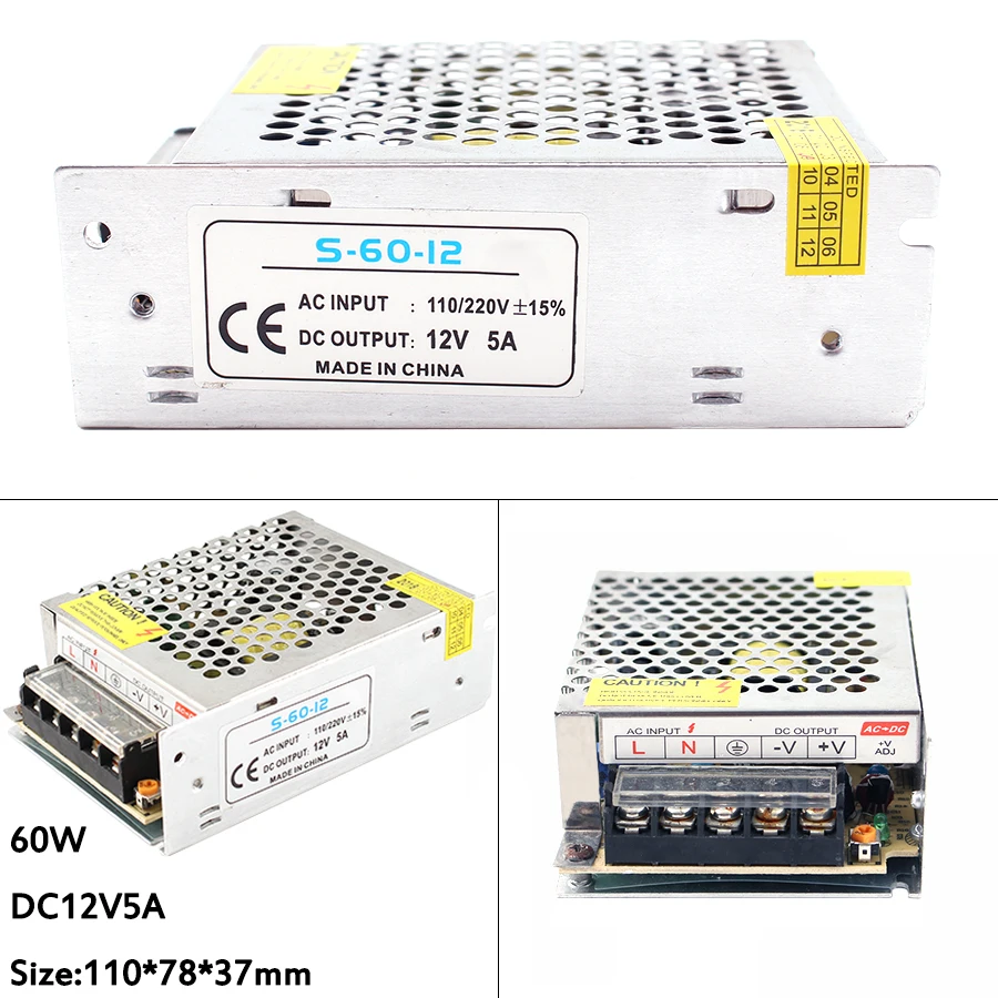 AC 110V 220V To 12V DC Switching Power Supply 12V Switching power supply AC DC 12 V Source 1A 2A 3A 5A 6A 10A 100W 36W 12W Smps