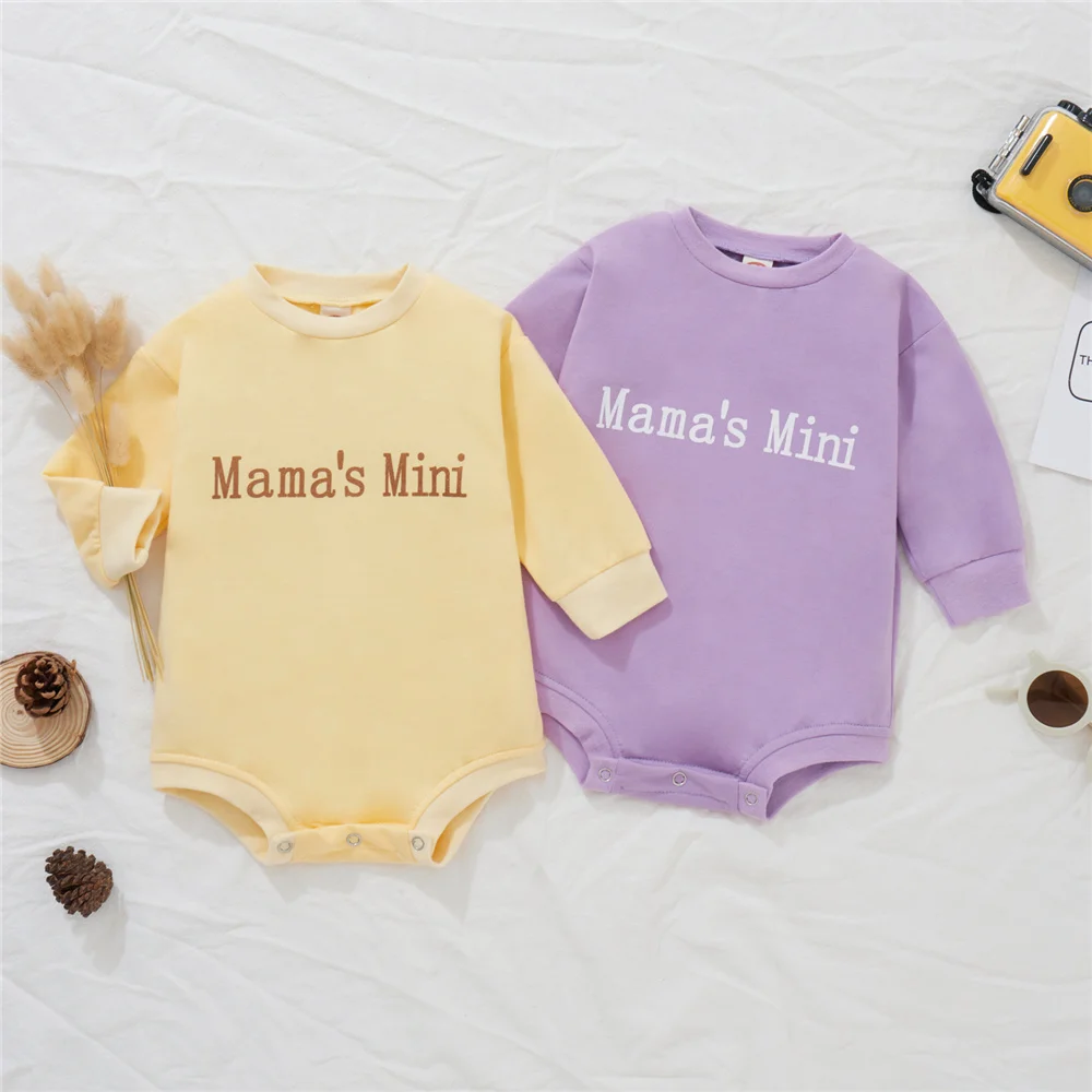 0-24 Months Baby Girls Romper Newborn Infant Clothes Casual Cute Long Sleeve Mama Mini Letter Print Bodysuits Spring Autumn