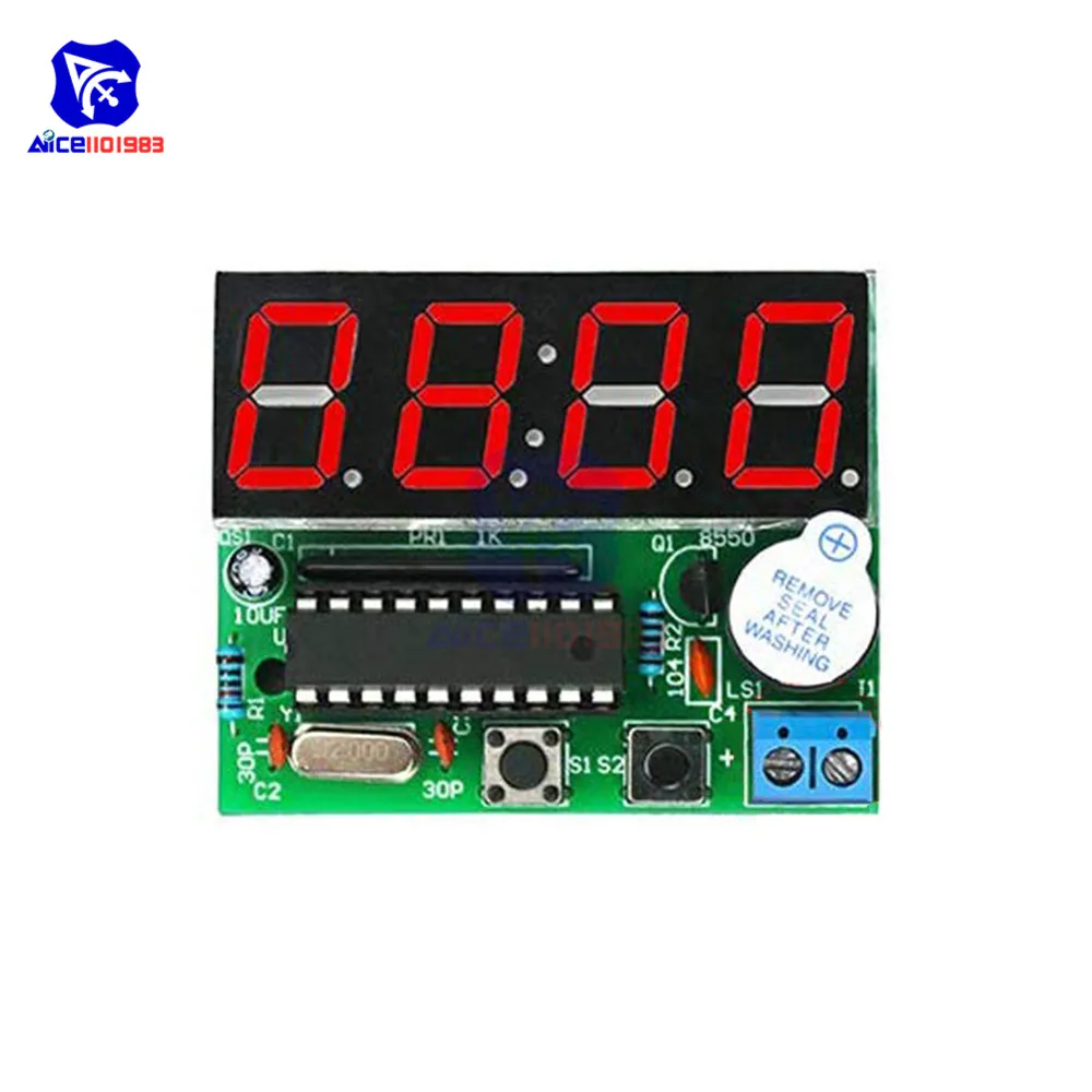 diymore AT89C2051 Digital 4 Bits Electronic Clock Electronic Component Suite DIY Kit