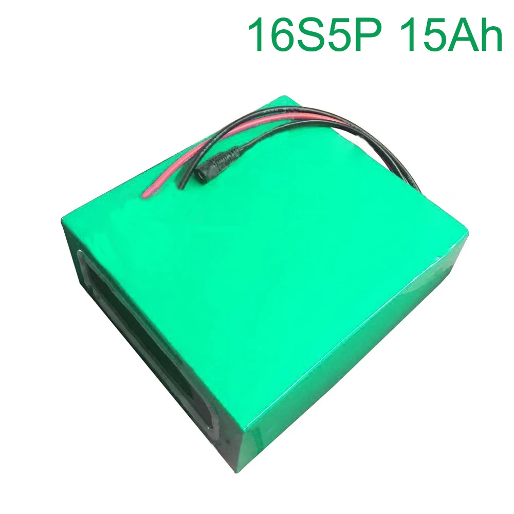 

60V 15Ah 16S5P 18650 Li-ion Battery electric two Three wheeled motorcycle bicycle ebike 200*165*70mm