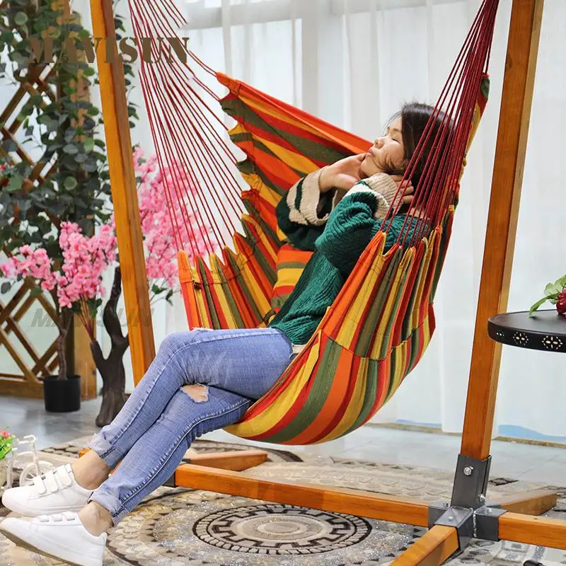 Leisure Outdoor Balcony Solid Wood Hanging Wicker Chair Indoor Swing Home Bedroom Cradle Chair Creative Single Bird Nest Hammock