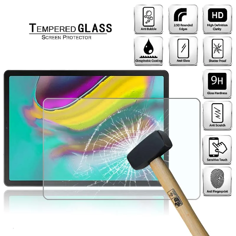 Tablet Tempered Glass Screen Protector Cover for Samsung Galaxy Tab S5e LTE 10.5 inch T725C T725N Full Coverage Anti-Fingerprint