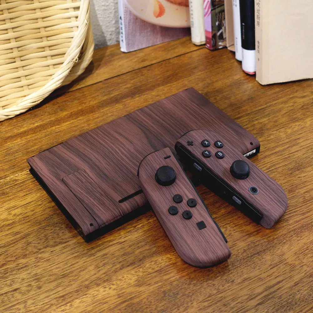 

Wood Grain Controller Housing with Full Set Buttons DIY Replacement Shell Case for Nintendo Switch Joy-Con Back Plate NS