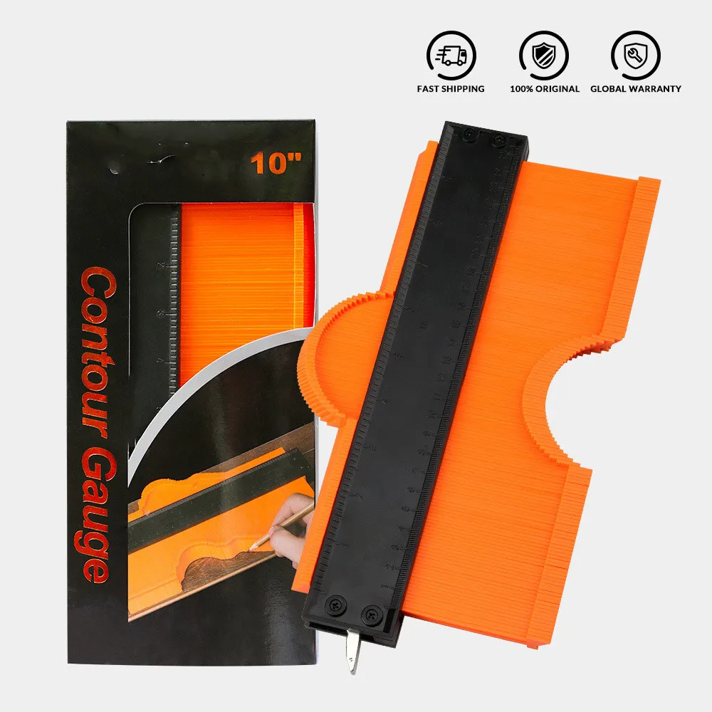 Polegada Medidor de Contorno com Bloqueio Forma Contorno Gauge Duplicator Contorno Escala Modelo Quiling Medição Régua Carpenter Tools 10