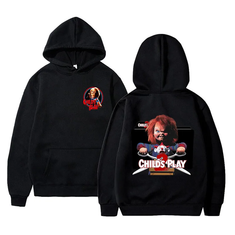 Horror Movie Child's Play Chucky Harajuku Printed Hoodies Cool Logo Casual Pullover Streetwear Fashion Long Sleeve Sweatshirt