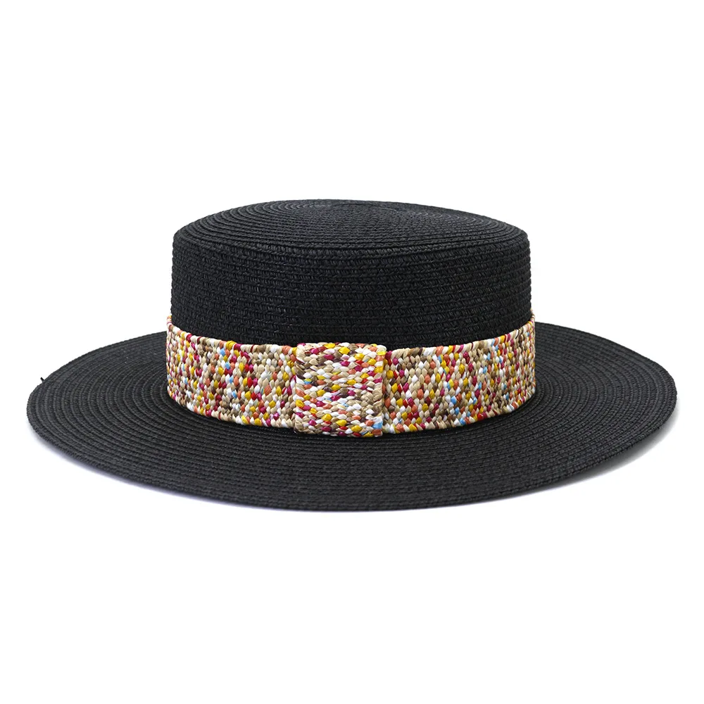 Multi-color beach hat new size adjustable male and female color sun hat straw hat flat-top macaron color кепка мужская