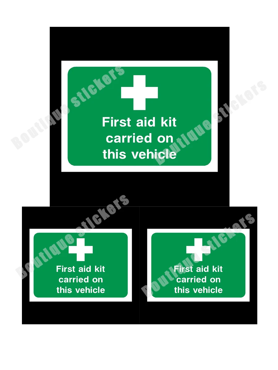 3X First Aid Box Logo Sticker Reminder Sticker Hot Selling High Quality Waterproof Sunscreen Anti-UV for First Aid Places