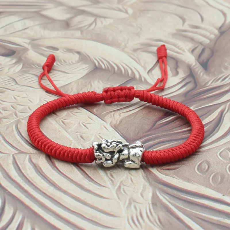 Fashion Pixiu Charm Bracelet Tibetan Buddhist Handmade Braided Adjustable String Bracelets for Women Men Lucky Jewelry Gift