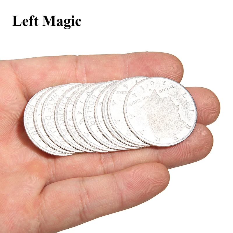 5 Pcs Super Thin Palming Coins (Half Dollar Version) Magic Tricks Appearing/Vanishing Coin Magia Accessories Gimmick Props