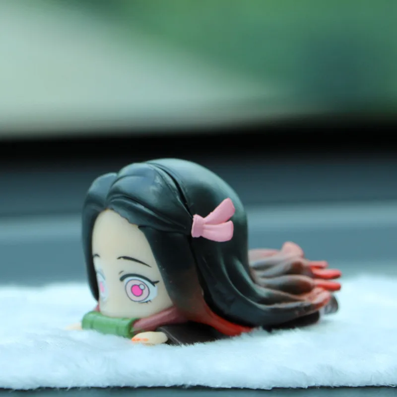 Anime Series Demon Slayer Mini Action Figure Pocket Maquette  figure Lying Prone Ver. Nezuko PVC figure Toy car decoration