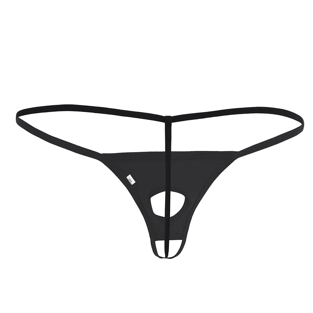 Open Crotch G Strings Thong Sexy Men Penis Ring Hole Panties T-Back Briefs Erotic Exposed Cock Lingerie Buttocks Hollow thong