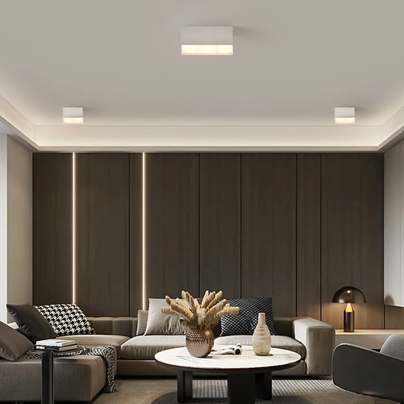 12W 18W 30W Square Surface Mounted Downlight Living Room Nordic No Main Light Box Light Hole Free Grille Light Ceiling Spotlight