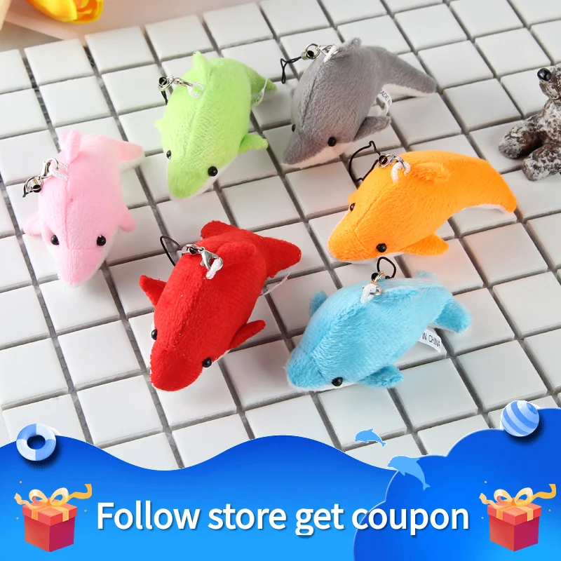 

Plush Toys Little Dolphin Doll Pendant Defense Keychain Ocean Children Event Gifts Cute Animal New Fashion Key Buckle Originalit