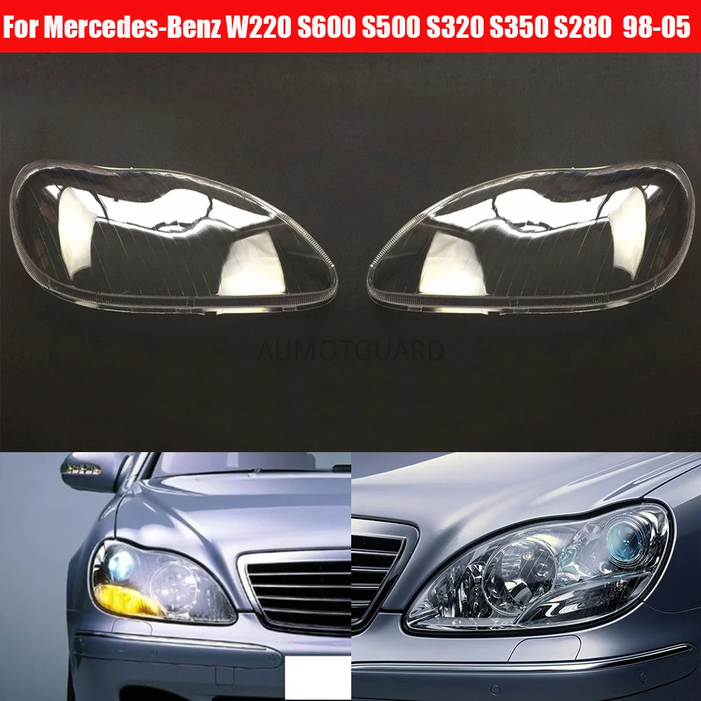 

Headlight Lens For Mercedes-Benz W220 S600 S500 S320 S350 S280 1998-2005 Headlamp Cover Car Replacement Front Head Auto Shell