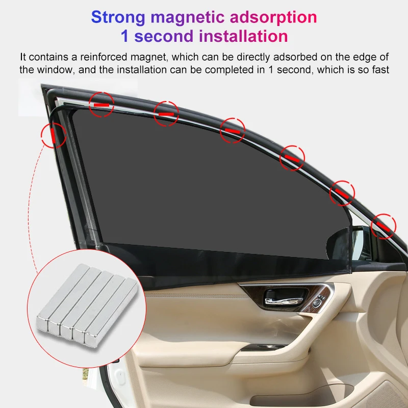 Universele Magnetische Autozonnescherm Zomer Uv Bescherming Side Gordijnen Voor Baby Auto Zonneklep Fit Voor Bmw Audi Auto accessorie