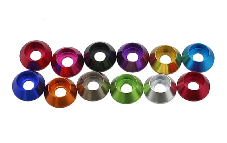 Aluminum alloy washer Colorful for cylinder head cup head hex socket screw bolt washer M2 M3 M4 washer meson model