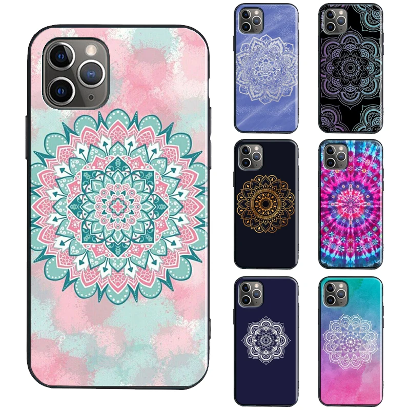 Mandala Flower Case For iPhone 11 14 13 Pro Max SE 2020 6S 8 7 Plus X XR XS Max 12 Pro Max mini Phone Cover