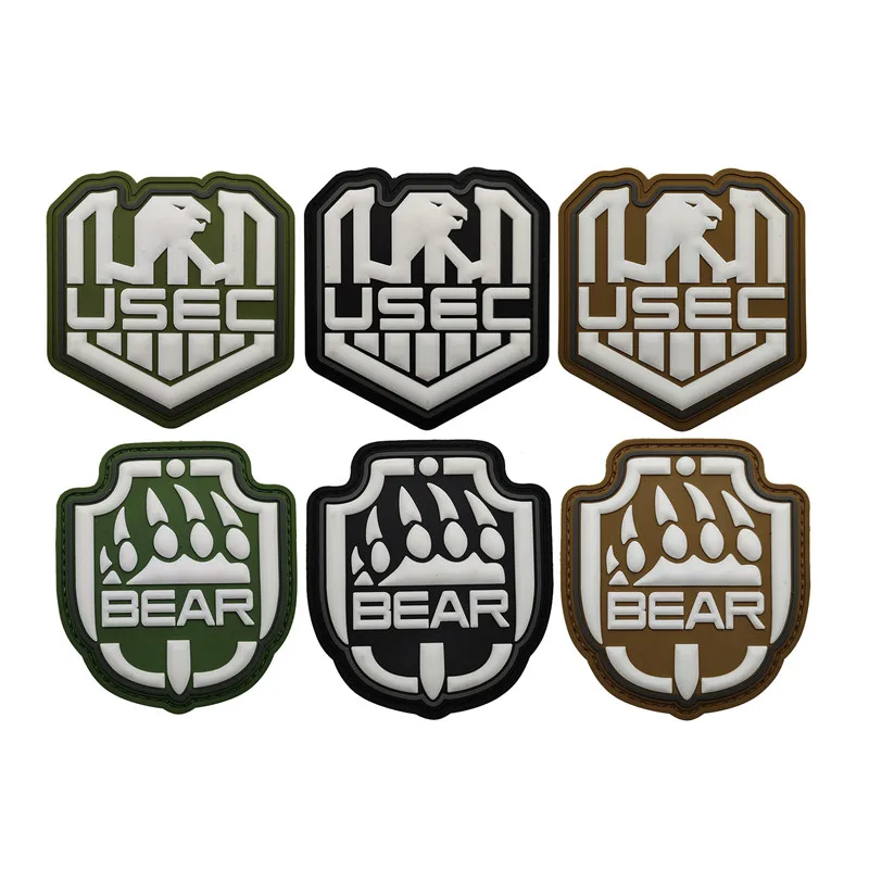 3D PVC Luminous Patches BEAR USEC Team Chapter Russian Escape Around Tarkov Surrounding Camp Tactical Emblem Appliques Badges