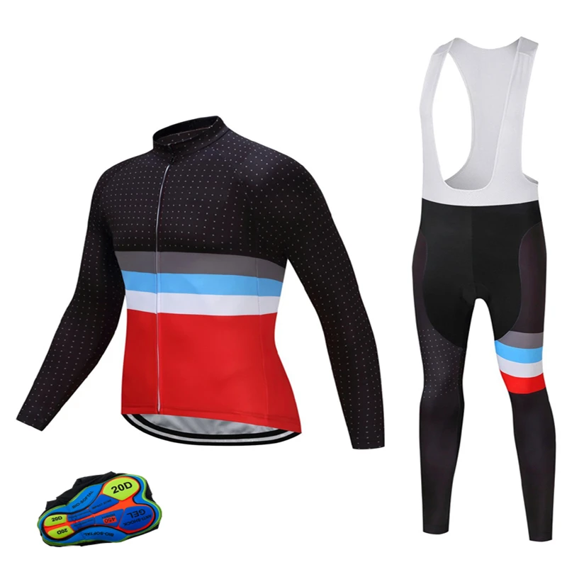 Spring Autumn Breathable Riding Bike Fashion Tight Fitting Ultraviolet-Proof Sets Set Cycling Clothes Men\'s Jersey Suit Sport