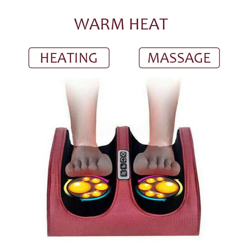 Electric Foot Massager Kneading Deep Tissue Relax Heated Roll Legs Feet Relief Fatigue Foot Massage Machine EU/US/UK Plug