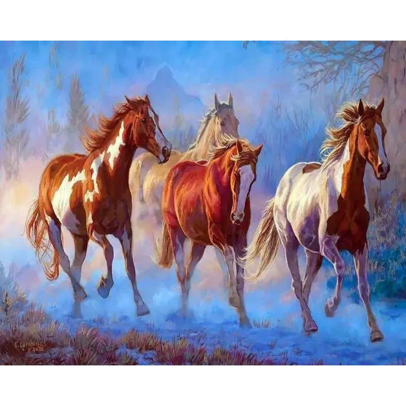 

RUOPOTY Horse Animals DIY Painting By Numbers Wall Art Canvas Painting Home Decor Unique Gift 40x50cm Artwork For Living Room