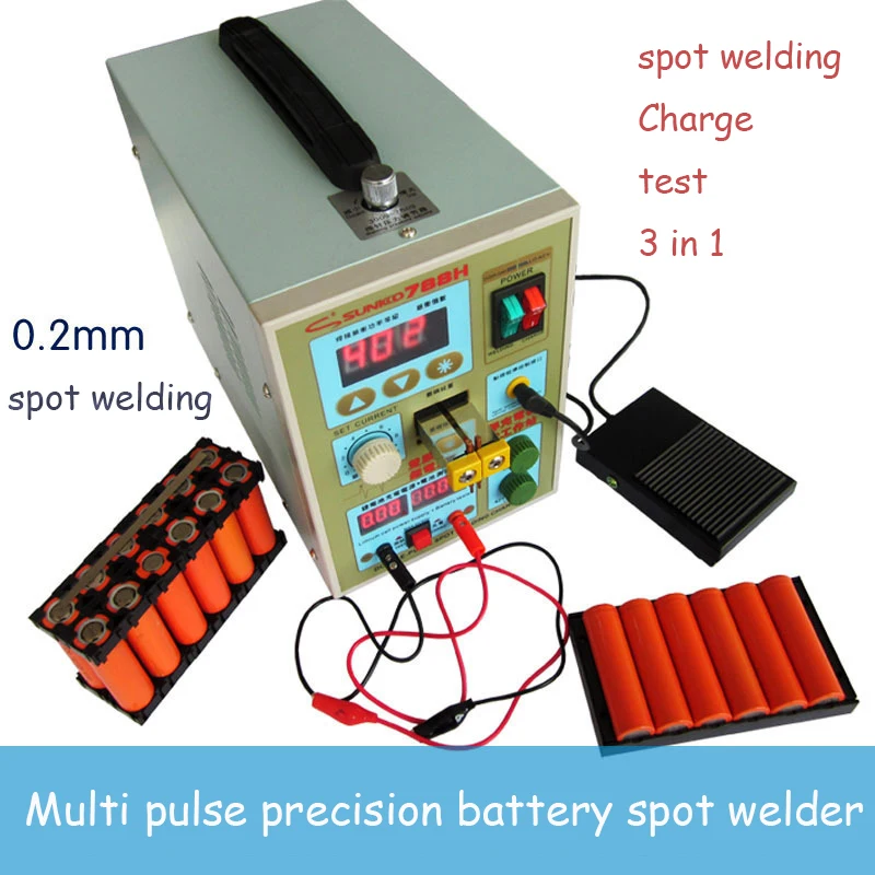 SUNKKO 788H Spot Welder Machine 18650 Lithium Battery Production Spot Welding and DC Charging Function Pulse 1.5KW