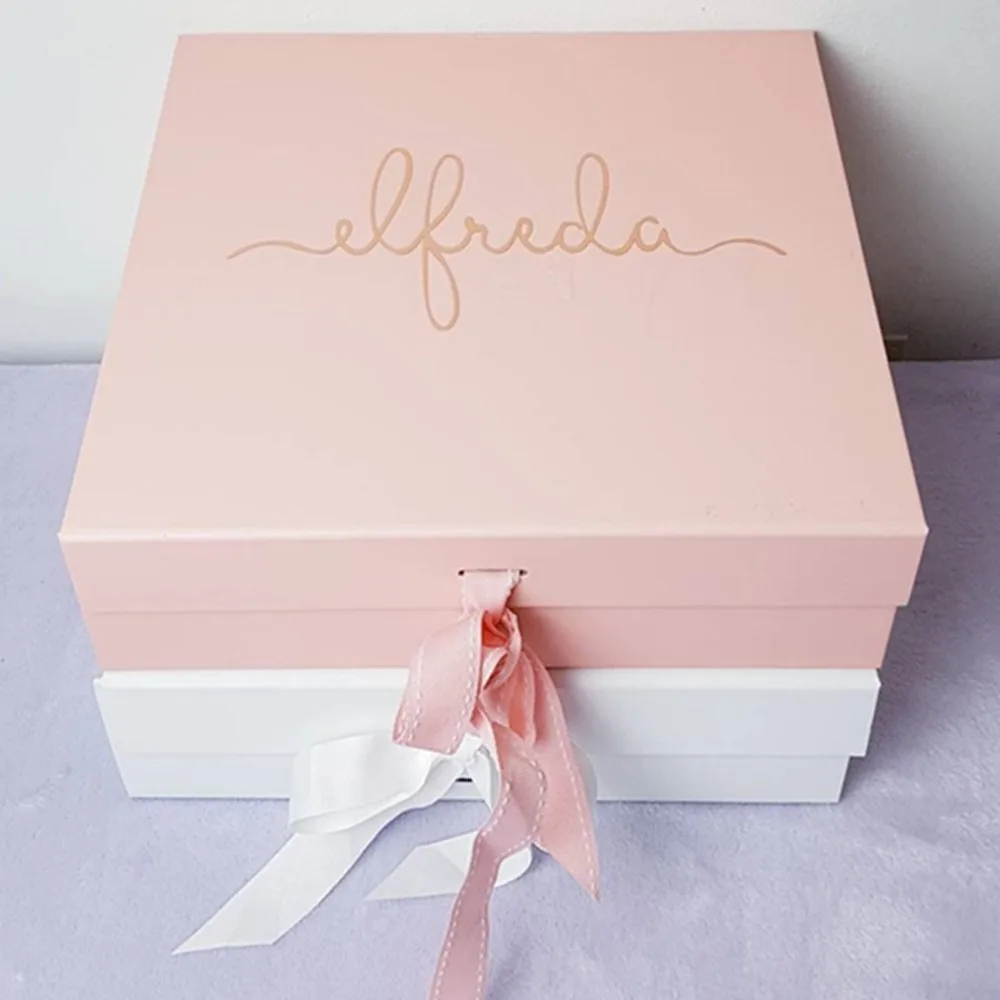 Personalised Large Bridesmaids Gift Box, Bridesmaid Proposal Gift Boxes,  Gift Box with Ribbon, cutom maid of honor Gift Boxes,