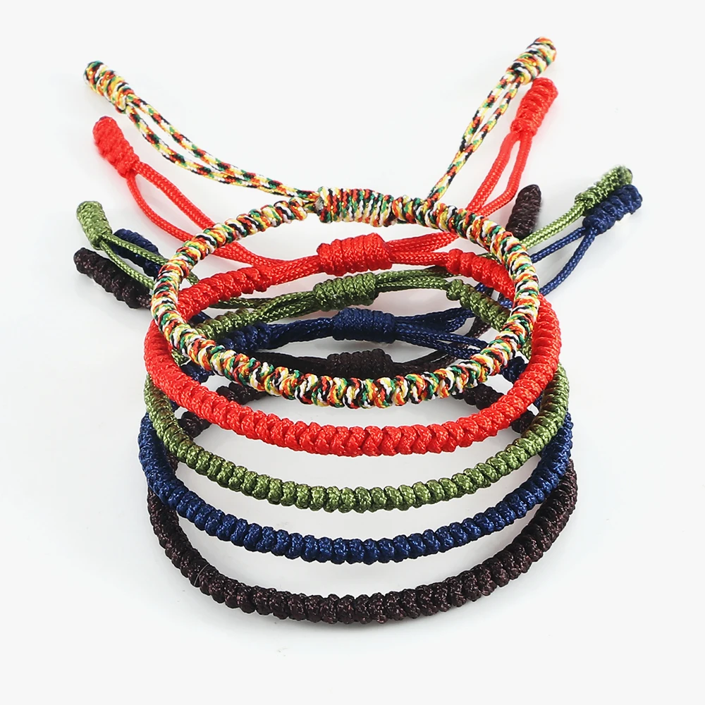 20Colors Thread Braided Tibetan Buddhist Bracelet for Women Men Lucky Handmade Knots Bracelets & Bangles Adjustable Size Jewelry