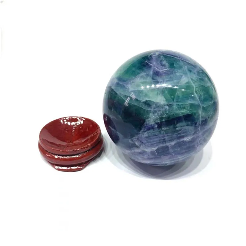 Rainbow Fluorite Ball Carved Crystals Healing Sphere For Decoration