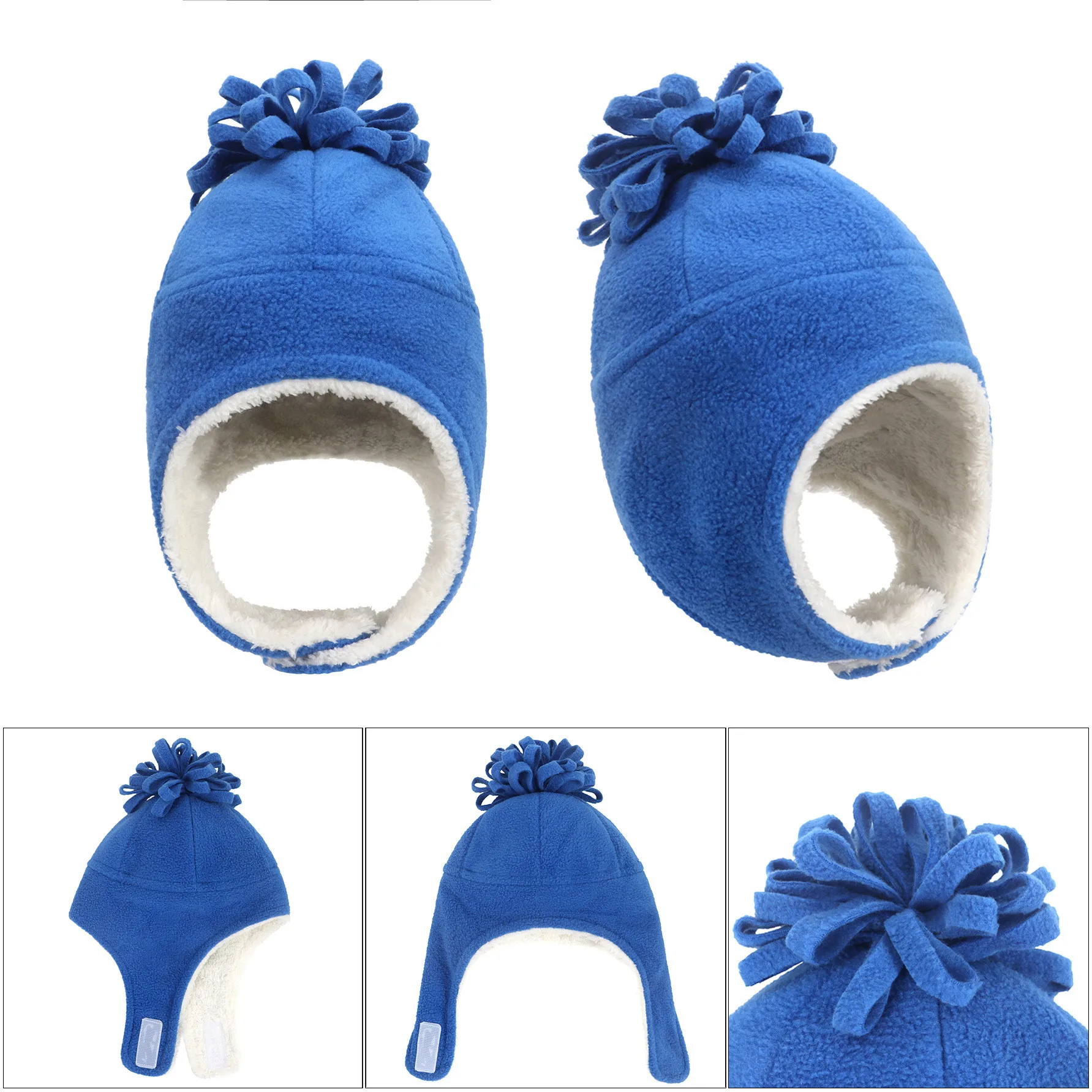 0-8T Kids Fleece Hat For Baby Boy Girls 6 Solid Colors Ear Protection Beanie Winter Warm Cap Baby Accessories