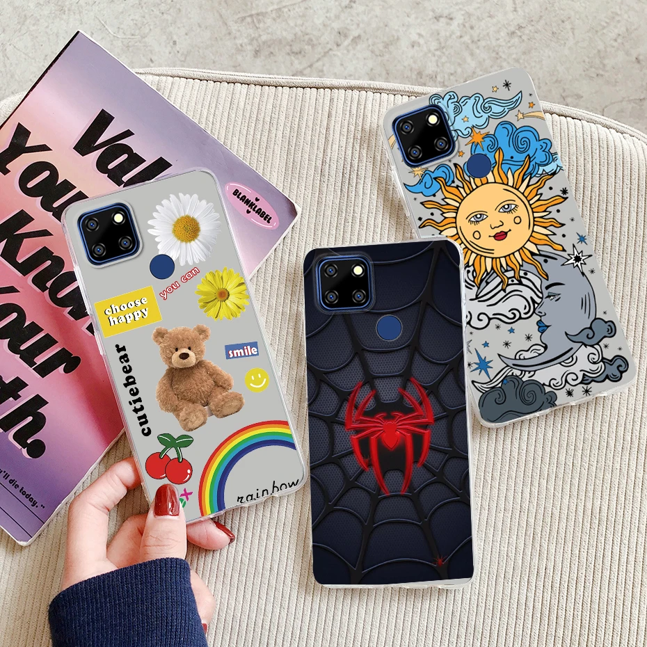 Case For Realme C25s Cover Fashion Art Label Clear Soft TPU Silicone Funda On Realme RMX3195 C 25S C25 C 25 S Case Shell Coque