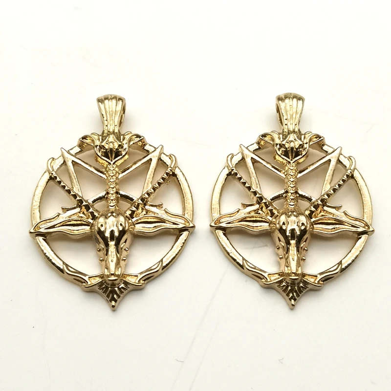 5 Pieces,Pentagram Pan God Skull Gothic Pendant Satan Devil Mysterious DIY Jewelry Accessories