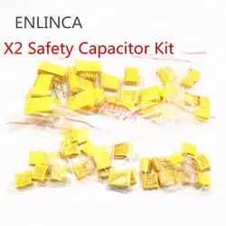 50Pieces X2 Safety Capacitor Kit 275VAC 102K-105K 1NF~1UF Assorted Kit Polypropylene film capacitor 102K 103K 223K 473K 224K 334