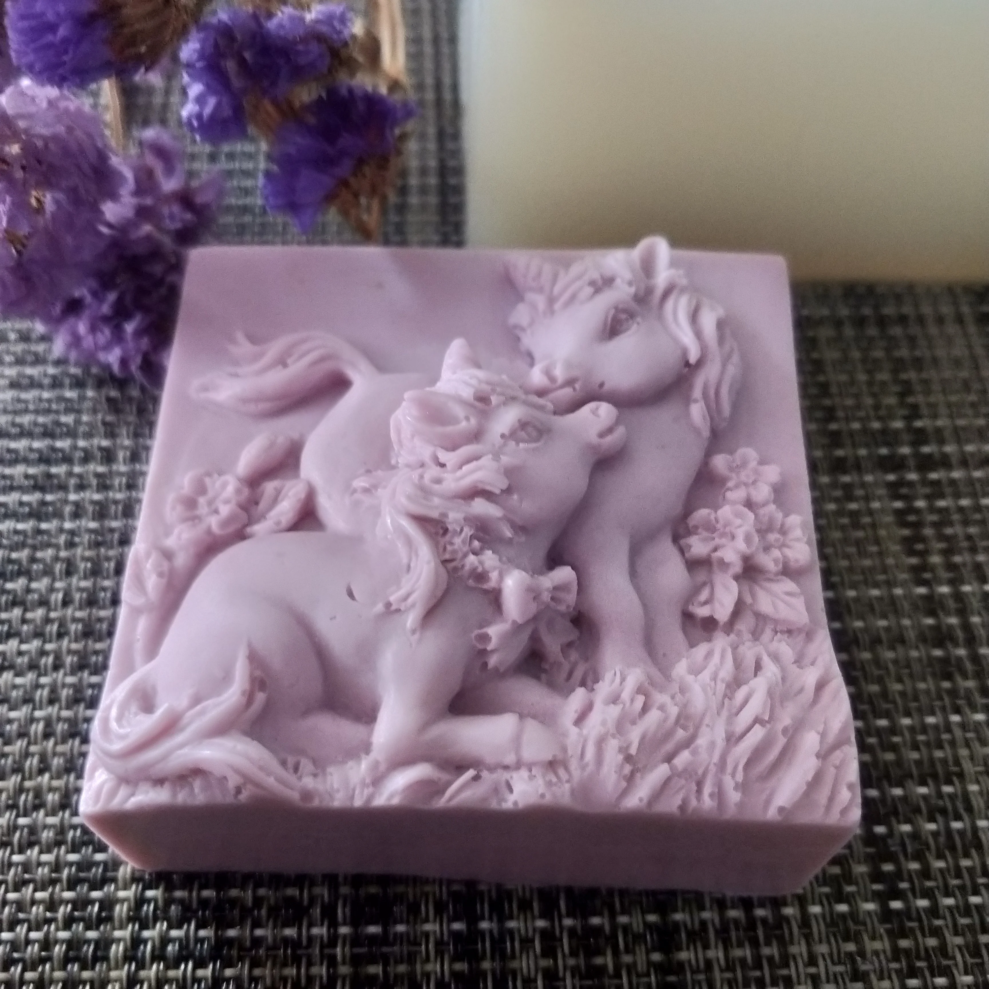 DW0143 PRZY Mold Silicone Soap Mould Parent-child Horse Handmade Soap Making Molds Candle Mold Silicone Resin Clay Mold