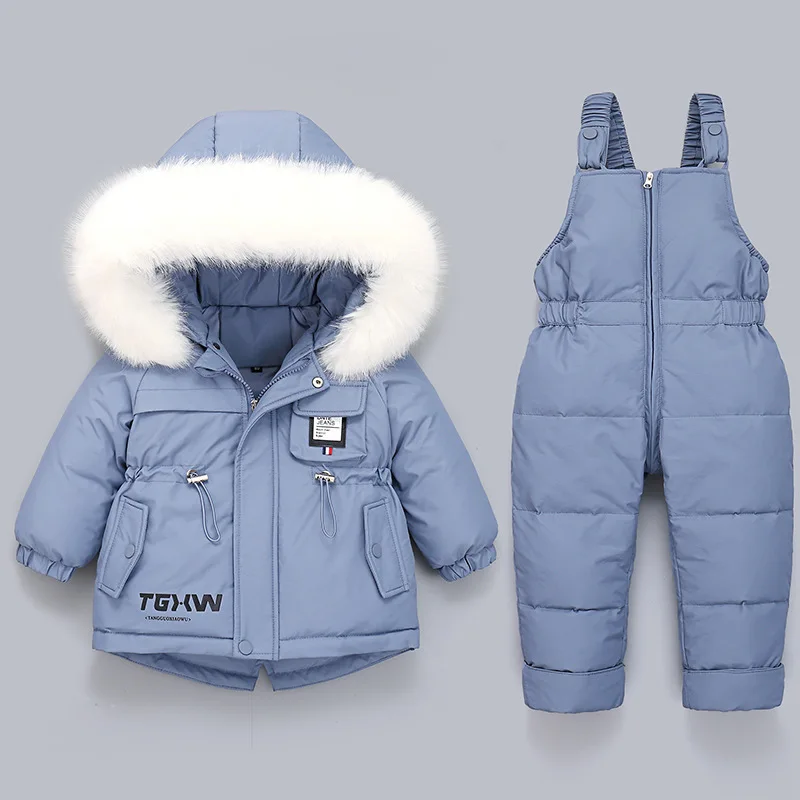 New children\'s down jacket girl baby suit pants thickened children 1-3 years old infant winter coat