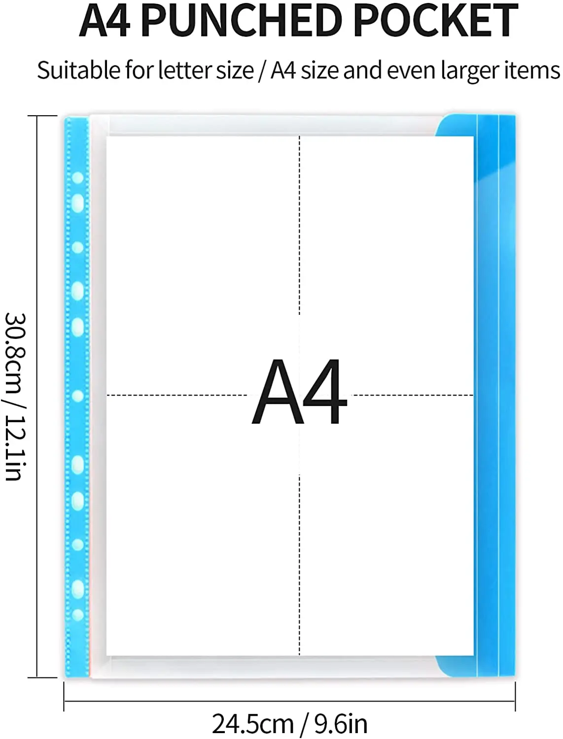 A4 Size Plastic File Folders Wallets Colorful Document Files Envelope Bags for School Office Home, Holds 200 Plus A4 Sheets