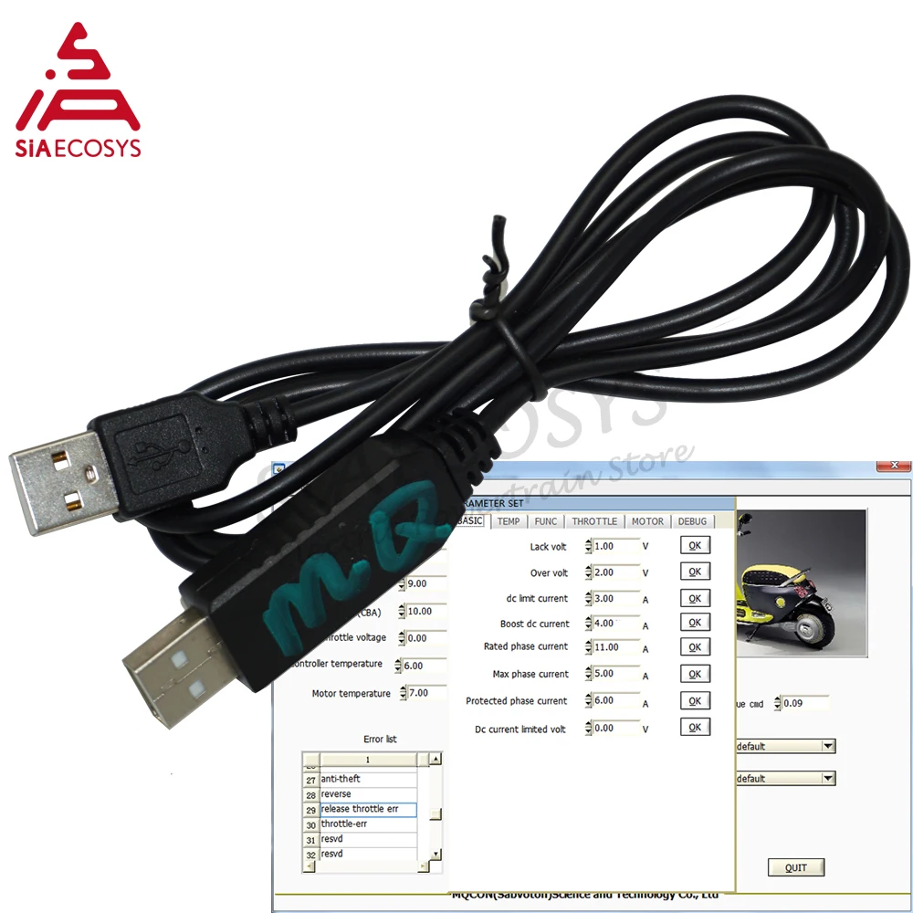 Sabvoton Cable USB para controlador, ajuste de parámetros