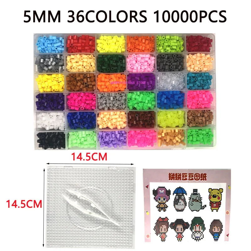 24/72 colors box set hama beads toy 2.6/5mm perler educational Kids 3D puzzles diy toys pegboard sheets ironing paper fuse beads